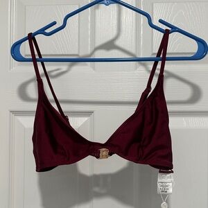 Chic Burgundy Bikini Top